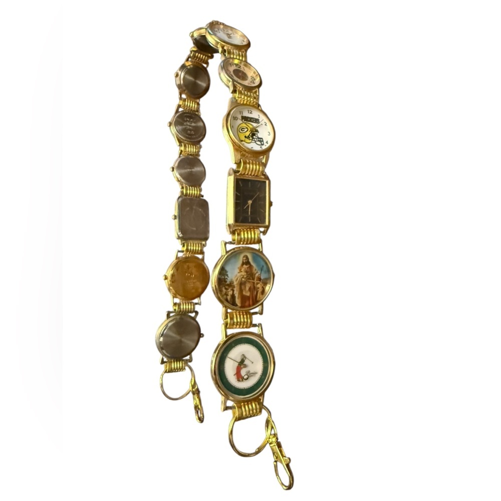 Handmade Unique Watch Purse Strap w/ Gold Accents - Picture 3 of 16